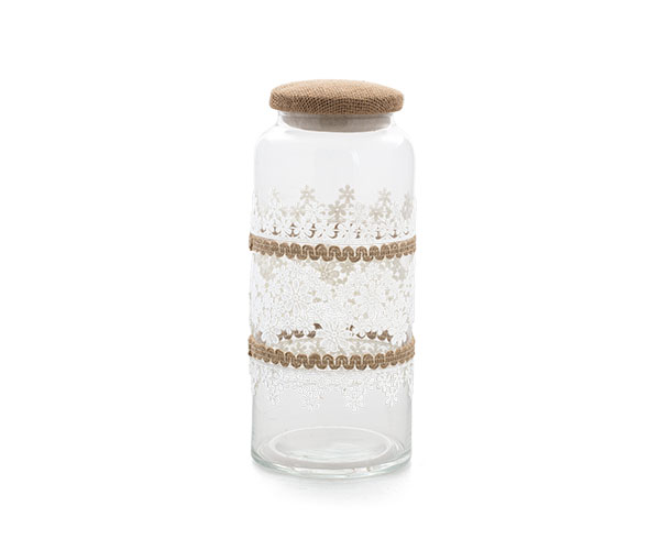 BARATTOLO VETRO CON MACRAME
