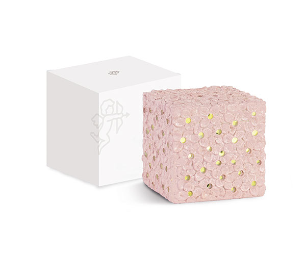 CUBO CIPRIA FIORI CON LED CON SCATOLA 