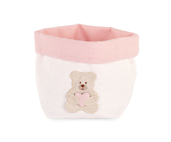 CESTINO ORSETTO CUORE ROSA