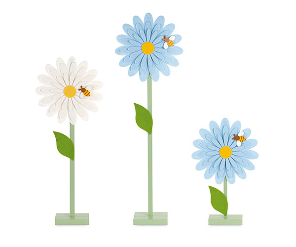 SET 3 FIORI CELESTI/BIANCHI