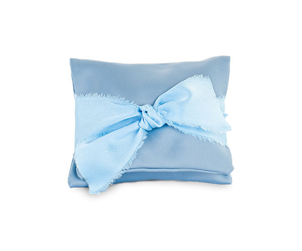 BUSTINA RASO AZZURRA CON NASTRO