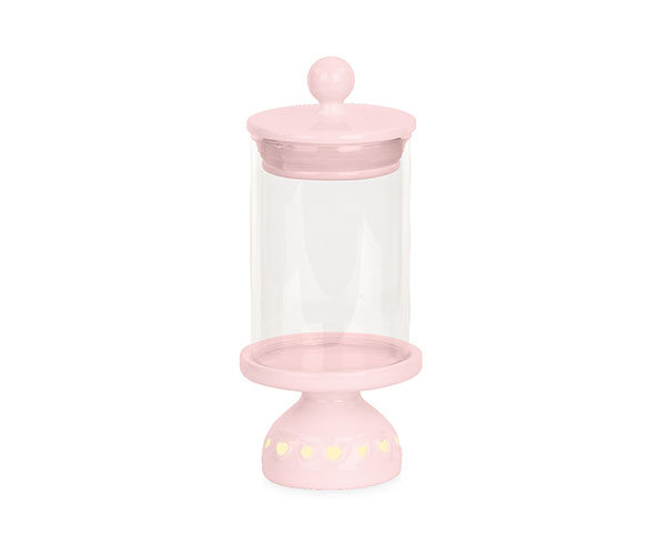 CONT.ROSA CON COPERCHIO E LED
