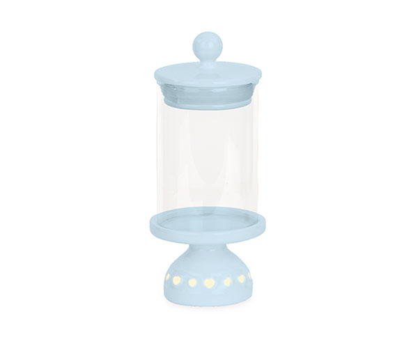 CONT.AZZURRO CON COPERCHIO E LED