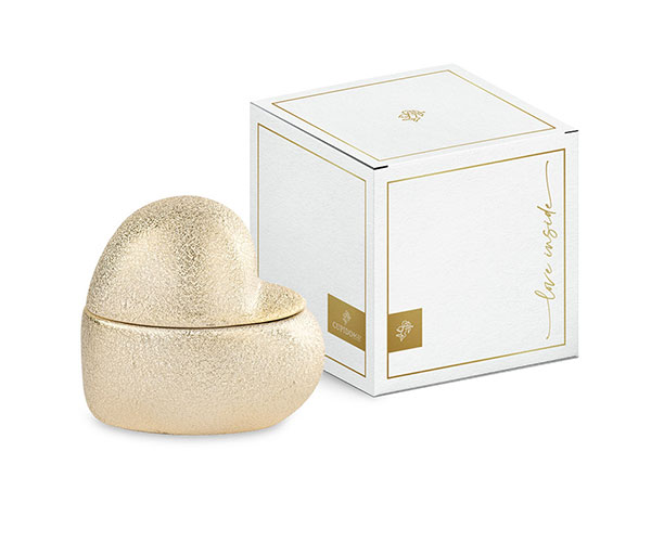CUORE ORO CON CAND.PROF. CON SCATOLA
