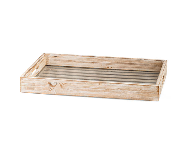 VASSOIO LEGNO CON VETRO