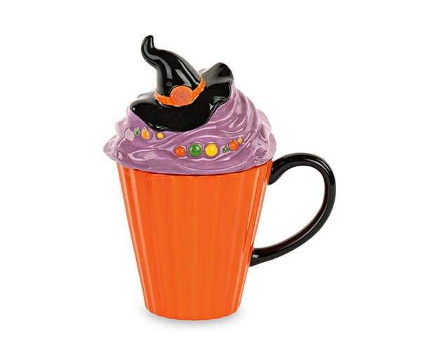 MUG STREGA ARANCIONE CON COPERCHIO