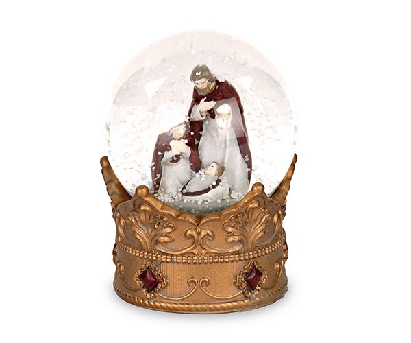 BOULE DE NEIGE CORONA NAT.+SCA D.72XH.92 MM