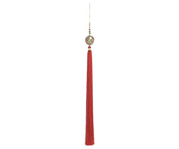 NAPPA ROSSA CON DECO ORO DA APP. H.700 MM
