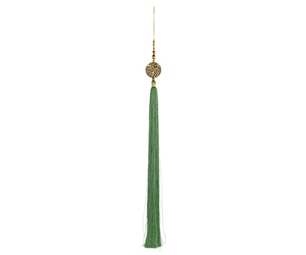NAPPA VERDE CON DECO ORO DA APP. H.700 MM