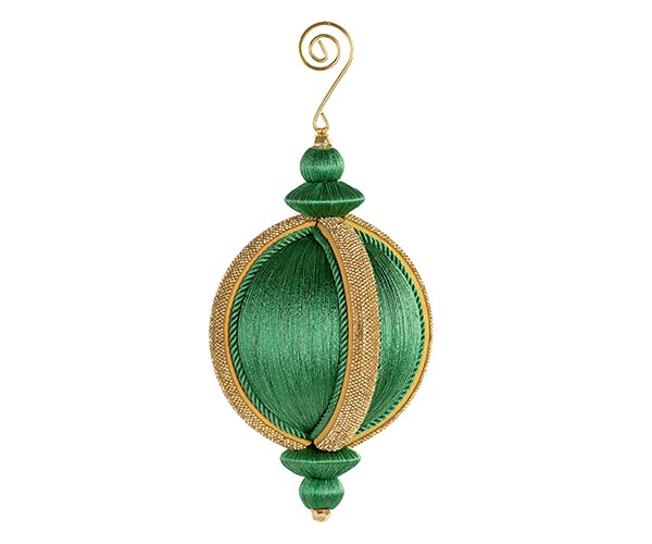 SFERA VERDE CON FASCE CRIST.ORO H.160 MM