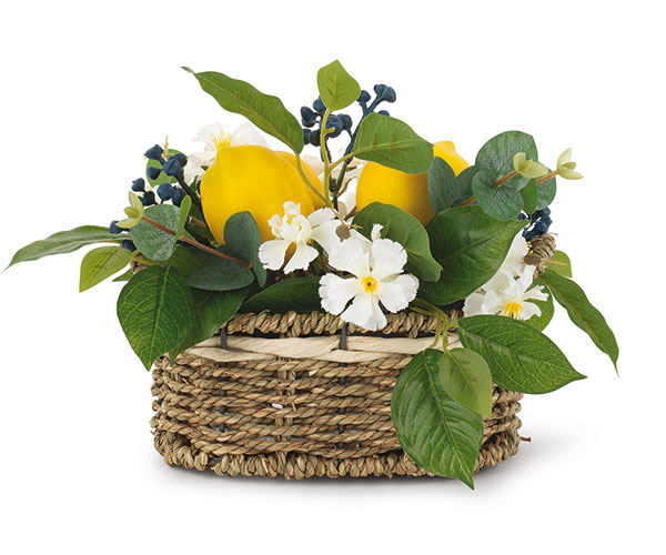CESTINO CON LIMONI E FIORI