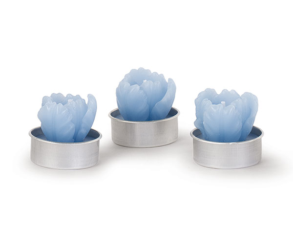 BOX 6 T-LIGHT TULIPANI AZZURRI