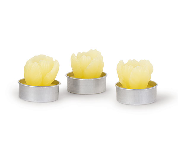 BOX 6 T-LIGHT TULIPANI GIALLI