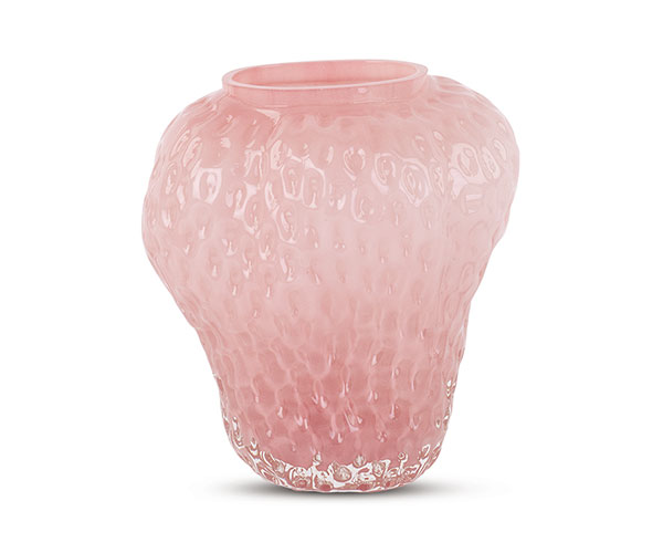 VASO VETRO FRAGOLA ROSA