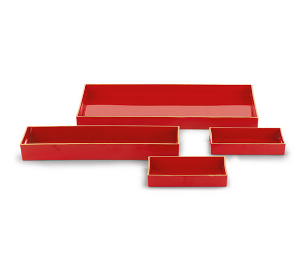 S/4 VASSOI ROSSI 200X100X35 515X235X40 MM