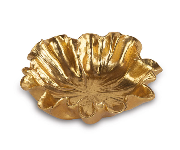 VASSOIO FIORE ORO D.260XH.60 MM