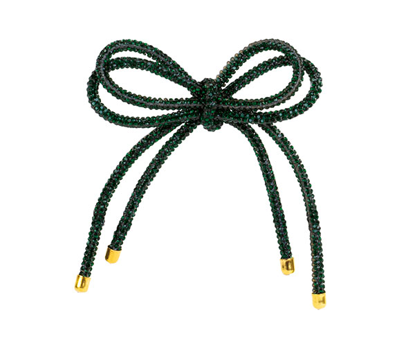 DOPPIO FIOCCO STRASS VERDE 100X130 MM
