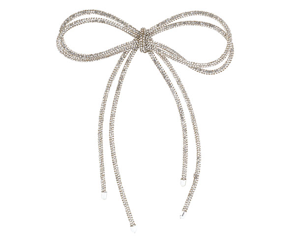 DOPPIO FIOCCO STRASS ARGENTO 180X220 MM