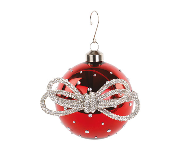 SFERA ROSSA CON FIOCCO ARGE. APP D.100 MM