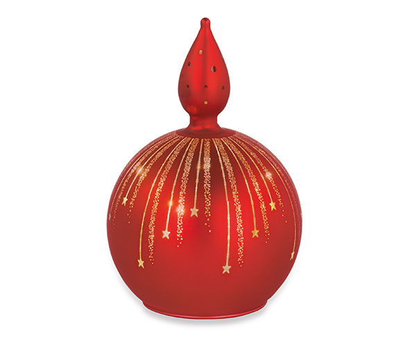 CANDELA SFERA ROSSA CON LED H.150 MM