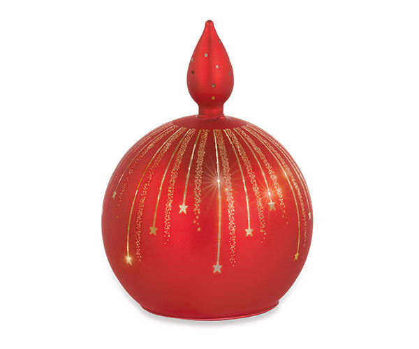 CANDELA SFERA ROSSA CON LED H.170 MM