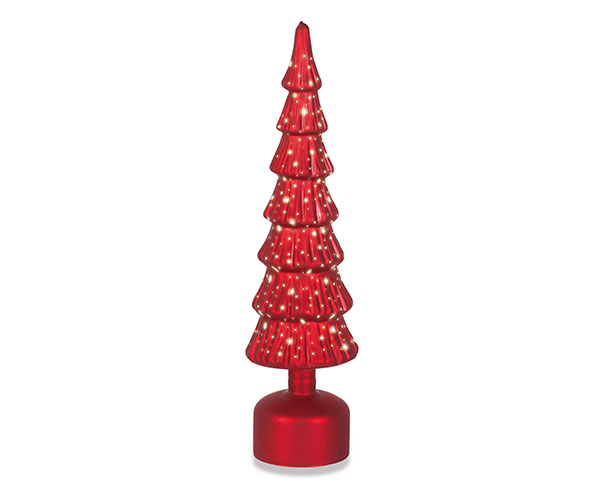 ALBERO ROTANTE ROSSO CON LED H.350 MM