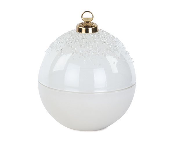 SFERA VETRO BIANCA CON CAND.CON SCAT. D.105 MM