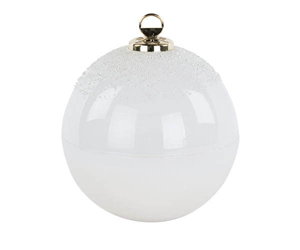 SFERA VETRO BIANCA CON CAND.CON SCAT.D.175 MM