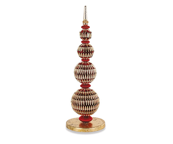 CONO 4 SFERE VELLUTO BORD-ORO H.405 MM