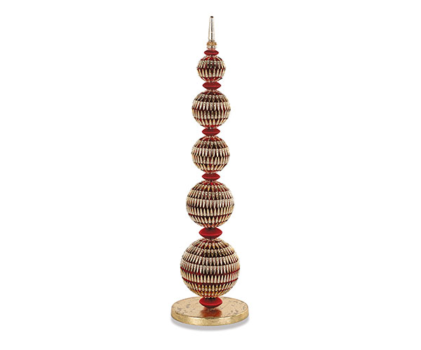 CONO 5 SFERE VELLUTO BORD-ORO H.600 MM