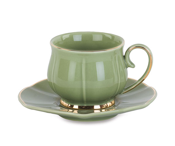 S/6 TAZZINE CAFFÈ VERDI/ORO CON SCAT. D.60/110 100 ML MM