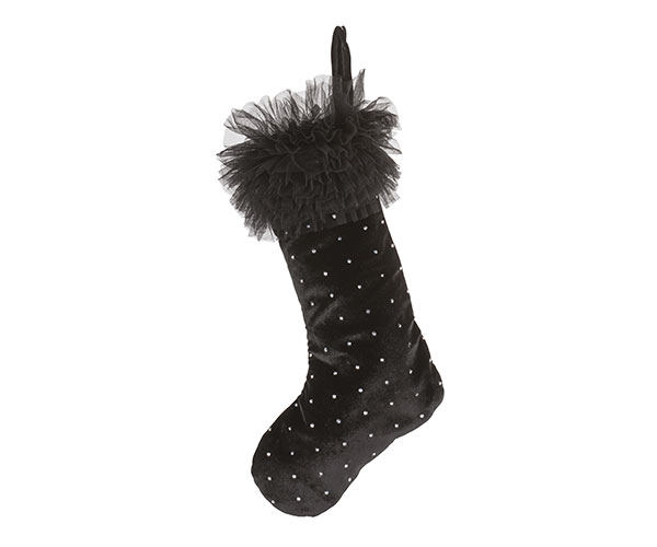 CALZA VELLUTO E TULLE NERO 400 MM