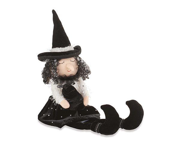 BEFANA SEDUTA VELLUTO NERO H.520 MM