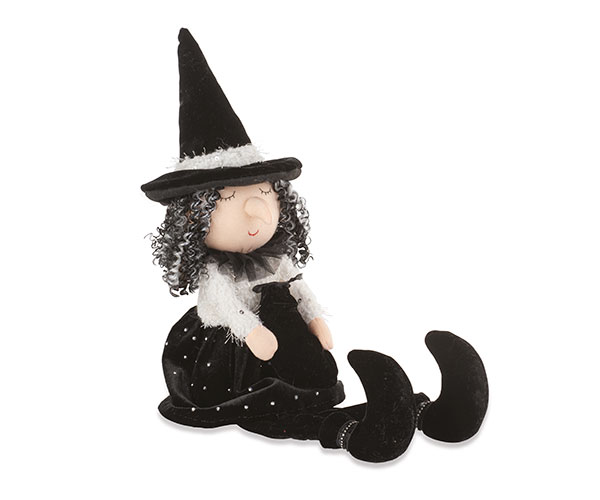 BEFANA SEDUTA VELLUTO NERO H.620 MM
