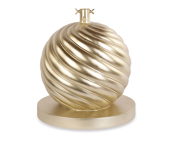SFERA POLIR. GEOMETR.ORO BASE ALBERO D.390XH.450 MM
