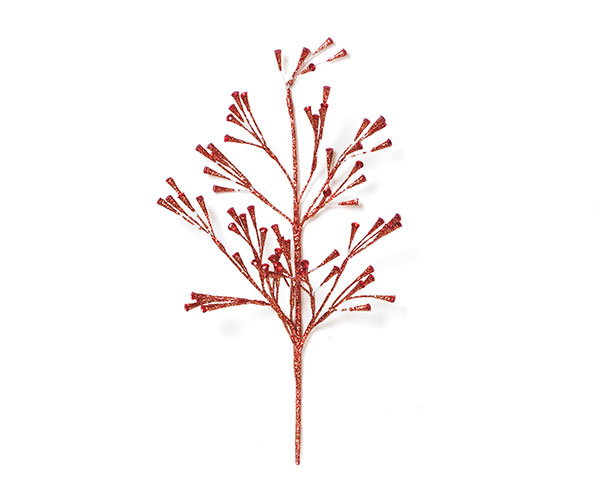 RAMO DECOR.ROSSO CON GEMME 680 MM