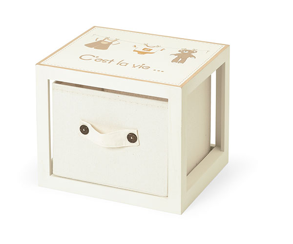 CUBO LEGNO CON CASSETTO  