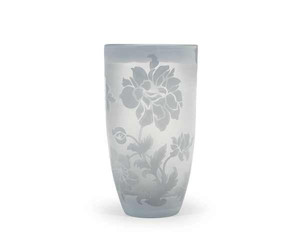 VASO VETRO GRIGIO PERLA FIORI ø 200X370 MM