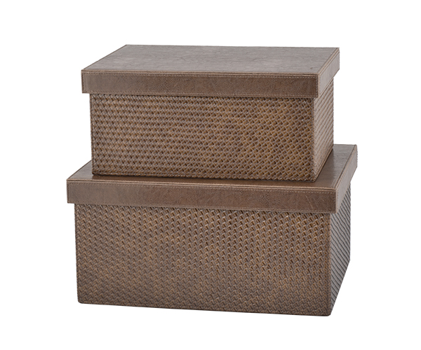 SET 2 SCAT.INTRECCIO MARRONE 332X246X154 382X281X188 MM