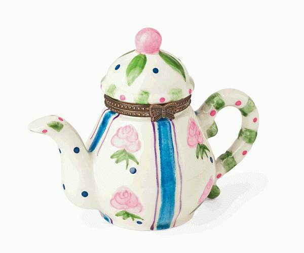 TEIERA C/FIORI PORCELLANA H. 75 MM