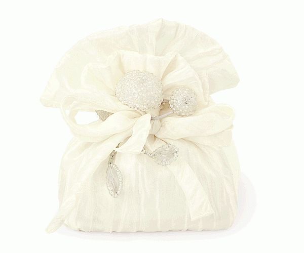 SACCHETTO AVORIO C/BOMBON 80X50X120 MM