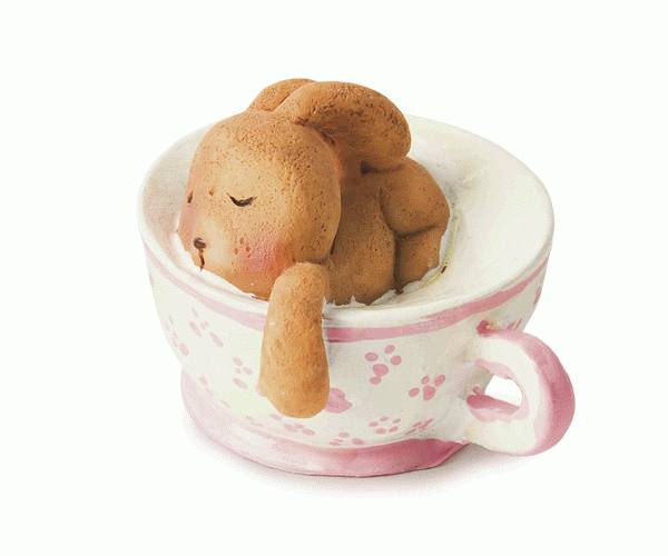 CONIGLIETTA NELLA TAZZA ROSA 45 MM