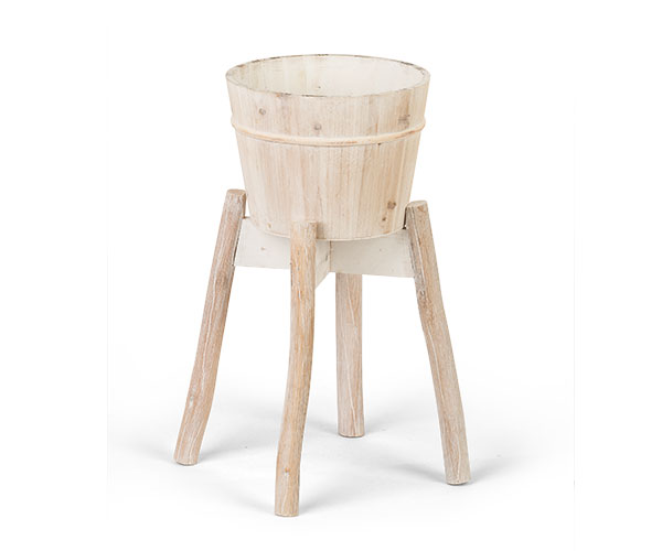 COPRIVASO CON BASE LEGNO SBIANCATO