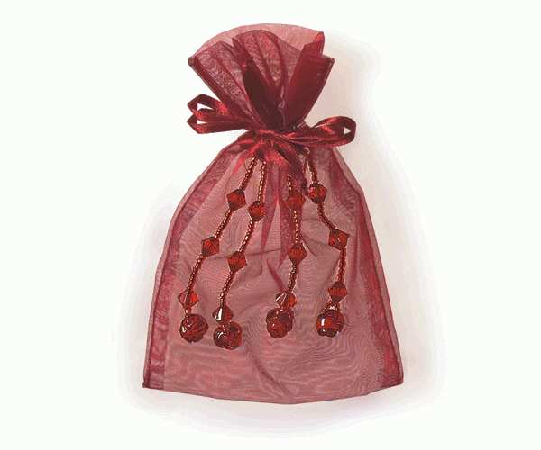 SACCO C/PERLINE BORDEAUX 90X150 MM