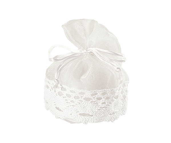 SACCHETTO BIANCO C/PIZZO 90X140 MM