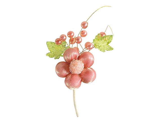 PICK FIORE ORGANZA IMB.SALMONE H.100 MM