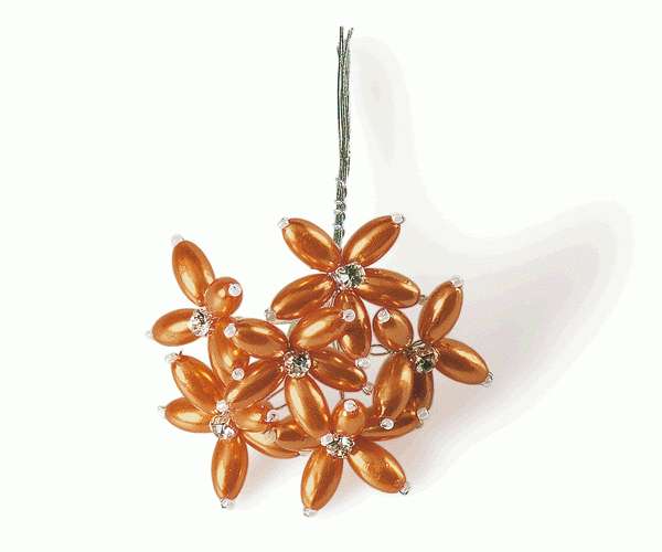 FIORE PERLA C/BRILLANTE ARANCI ø 30 MM