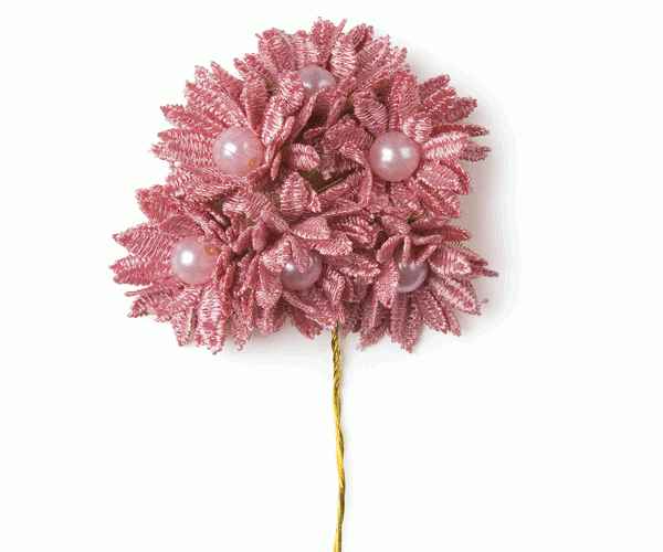 MAZZ.C/6 FIORI MACRAME'ROSA AN ø 30 MM