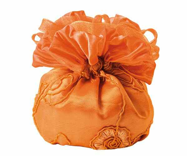 SACCHETTO RICAMO ARANCIO 90X60X110 MM