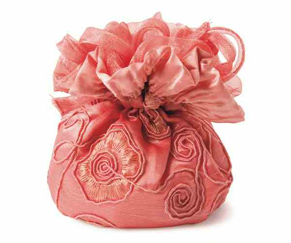 SACCHETTO RICAMO ROSA 90X60X110 MM